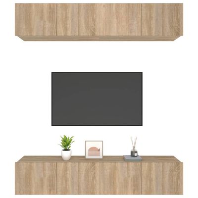 vidaXL TV-Schränke 4 Stk. Sonoma-Eiche 80x30x30 cm Holzwerkstoff