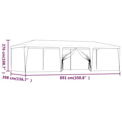 vidaXL Partyzelt mit 8 Mesh-Seitenwänden Anthrazit 9x4 m HDPE