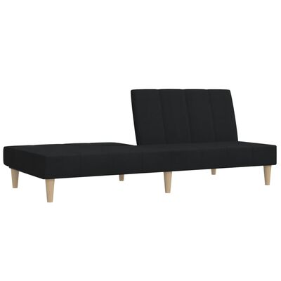 vidaXL Schlafsofa 2-Sitzer Schwarz Stoff