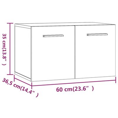 vidaXL Wandschrank Betongrau 60x36,5x35 cm Holzwerkstoff