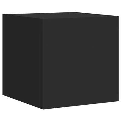 vidaXL TV-Wandschrank mit LED-Leuchten Schwarz 30,5x35x30 cm