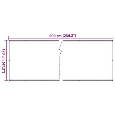 vidaXL Balkon-Sichtschutz Anthrazit 120x600 cm Oxford-Gewebe