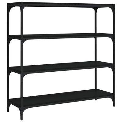 vidaXL Bücherregal Schwarz 100x33x100 cm Holzwerkstoff und Stahl