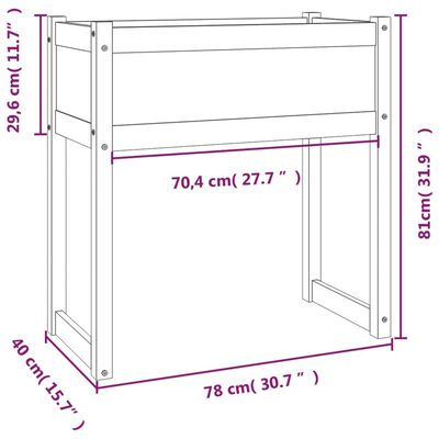 vidaXL Pflanzkübel 78x40x81 cm Massivholz Kiefer