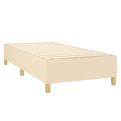 vidaXL Boxspringbett mit Matratze Creme 100x200 cm Stoff