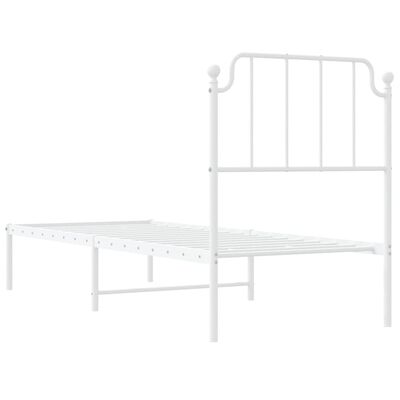 vidaXL Metallbett ohne Matratze mit Kopfteil Weiß 75x190 cm