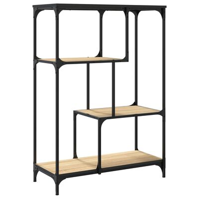 vidaXL Bücherregal Sonoma-Eiche 81x36x115 cm Holzwerkstoff und Stahl