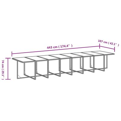 vidaXL 21-tlg. Garten-Essgruppe mit Kissen Schwarz Poly Rattan