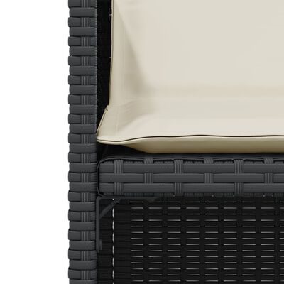 vidaXL 3-tlg. Bistro-Set mit Kissen Schwarz Poly Rattan