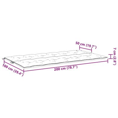 vidaXL Gartenbank-Auflage Blau 200x(50+50)x7 cm Oxford-Gewebe