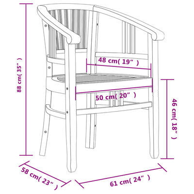 vidaXL 7-tlg. Garten-Essgruppe Massivholz Teak