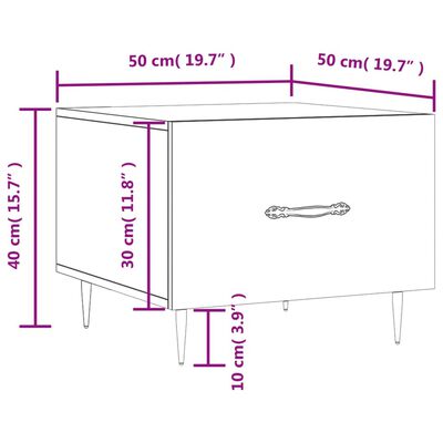 vidaXL Couchtische 2 Stk. Räuchereiche 50x50x40 cm Holzwerkstoff