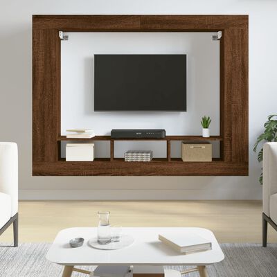 vidaXL TV-Schrank Braun Eichen-Optik 152x22x113 cm Holzwerkstoff