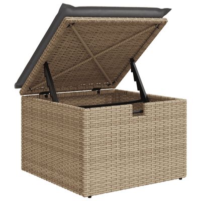 vidaXL 6-tlg. Garten-Sofagarnitur mit Kissen Beige Poly Rattan