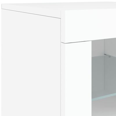 vidaXL Sideboard mit LED-Leuchten Weiß 163x37x67 cm