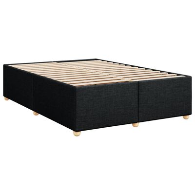 vidaXL Boxspringbett mit Matratze Schwarz 140x200 cm Stoff