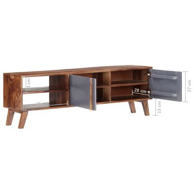 vidaXL TV-Schrank Grau 140x30x45 cm Massivholz