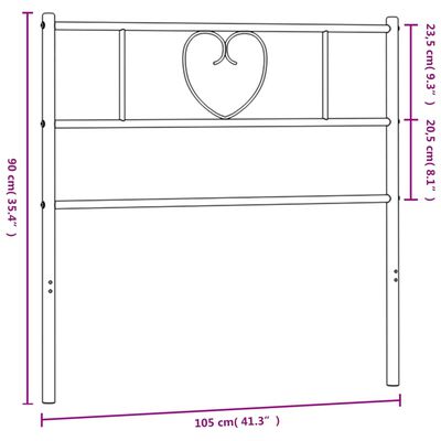 vidaXL Kopfteil Metall Schwarz 100 cm