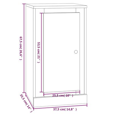 vidaXL Sideboards 2 Stk. Schwarz 37,5x35,5x67,5 cm Holzwerkstoff