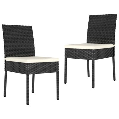 vidaXL 3-tlg. Garten-Essgruppe Poly Rattan Schwarz