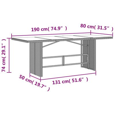 vidaXL 7-tlg. Garten-Essgruppe mit Kissen Schwarz Poly Rattan