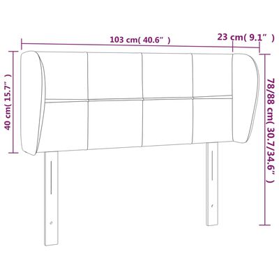 vidaXL Kopfteil mit Ohren Blau 103x23x78/88 cm Stoff