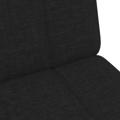 vidaXL Schlafsofa 2-Sitzer mit Fußhocker Schwarz Stoff