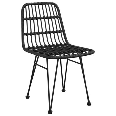 vidaXL Gartenstühle 2 Stk. Schwarz 48x62x84 cm PE-Rattan