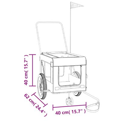 vidaXL Fahrradanhänger Hunde Blau und Schwarz Oxford-Gewebe & Eisen