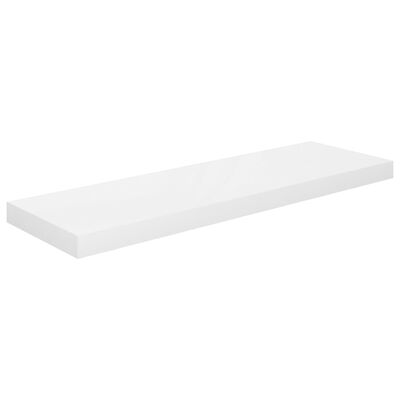 vidaXL Schweberegale 2 Stk. Hochglanz-Weiß 80x23,5x3,8 cm MDF