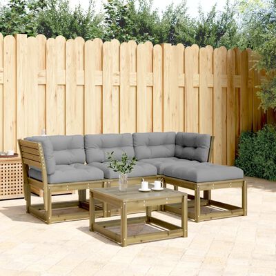 vidaXL 4-tlg. Garten-Lounge-Set mit Kissen Kiefernholz Imprägniert