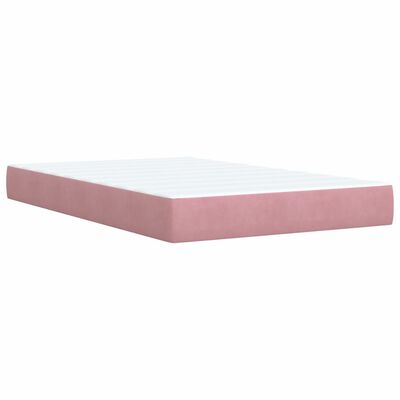 vidaXL Boxspringbett mit Matratze Rosa 120x190 cm Samt