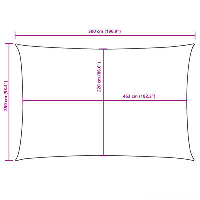 vidaXL Sonnensegel Oxford-Gewebe Rechteckig 2,5x5 m Anthrazit