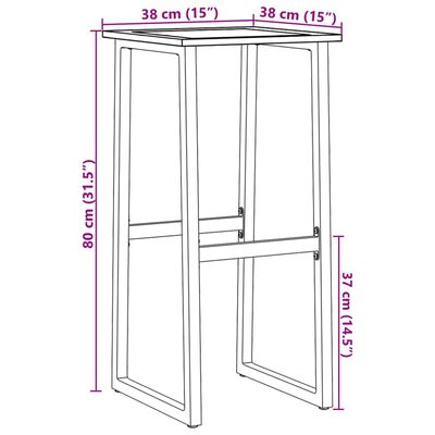 vidaXL Barhocker 2 Stk. Schwarz 38x38x80 cm Pulverbeschichteter Stahl