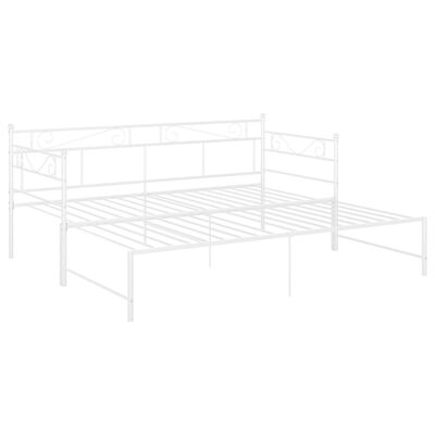 vidaXL Tagesbett Ausziehbar Weiß Metall 90x200 cm