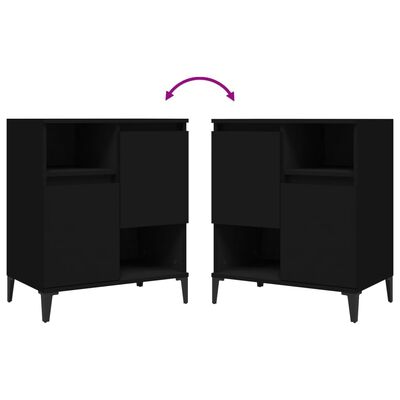 vidaXL Sideboards 2 Stk. Schwarz 60x35x70 cm Holzwerkstoff