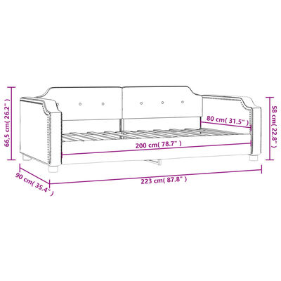 vidaXL Tagesbett Schwarz 80x200 cm Stoff