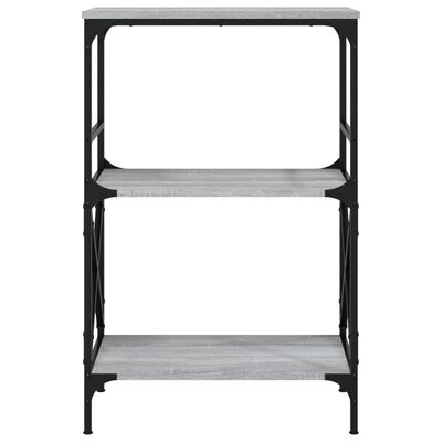 vidaXL Bücherregal 3 Böden Grau Sonoma 59x35x90,5 cm Holzwerkstoff