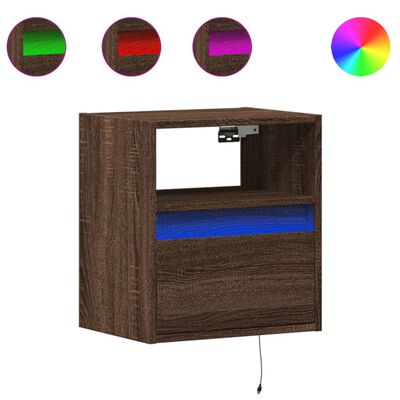 vidaXL TV-Wandschrank mit LED-Beleuchtung Eichen-Optik 41x31x45 cm