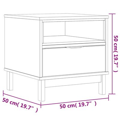 vidaXL Beistelltisch FLAM 50x50x50 cm Massivholz Kiefer