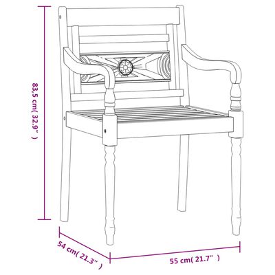 vidaXL 7-tlg. Garten-Essgruppe Massivholz Teak