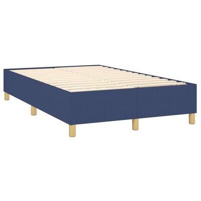 vidaXL Boxspringbett mit Matratze Blau 120x200 cm Stoff