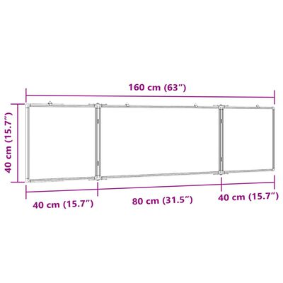 vidaXL Magnetisches Whiteboard Klappbar 160x40x1,7 cm Aluminium