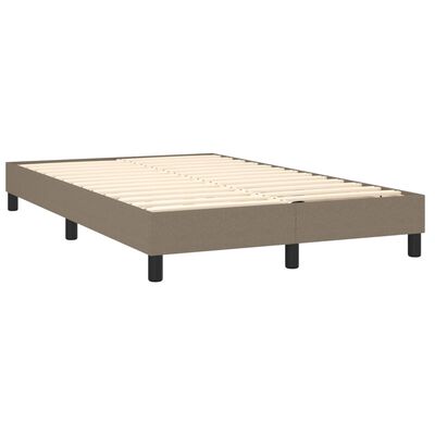 vidaXL Boxspringbett mit Matratze Taupe 120x200 cm Stoff