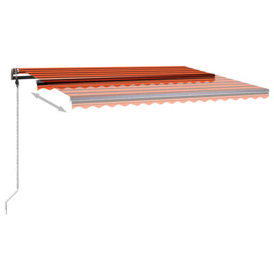 vidaXL Markise Manuell Einziehbar mit LED 450x350 cm Orange und Braun