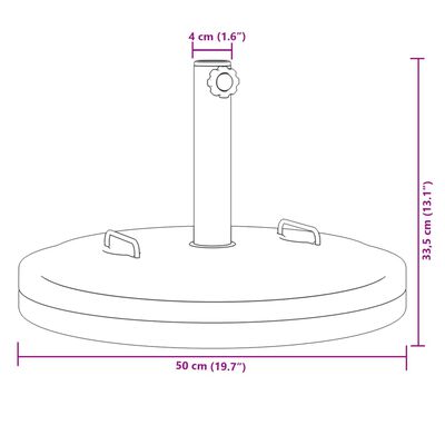 vidaXL Sonnenschirmständer mit Griffen für Ø38/48 mm Mast 25 kg Rund