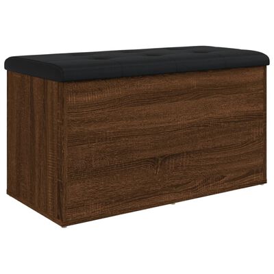 vidaXL Sitzbank mit Stauraum Braun Eiche 82x42x45 cm Holzwerkstoff