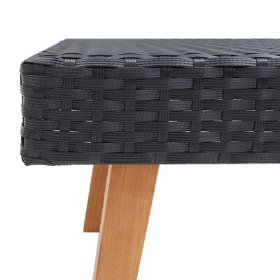 vidaXL 4-tlg. Garten-Lounge-Set mit Auflagen Poly Rattan Schwarz