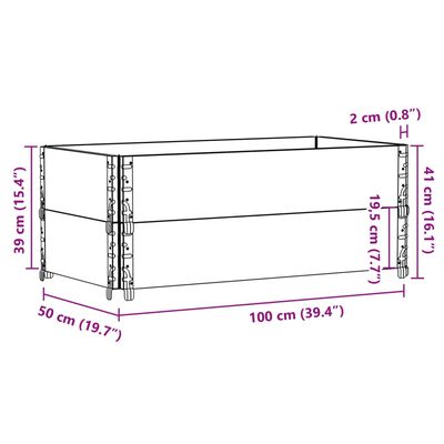 vidaXL Paletten-Aufsatzrahmen 2 Stk. Braun 100x50 cm Massivholz Kiefer