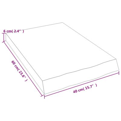 vidaXL Wandregal Dunkelbraun 40x60x(2-6) cm Massivholz Eiche Behandelt